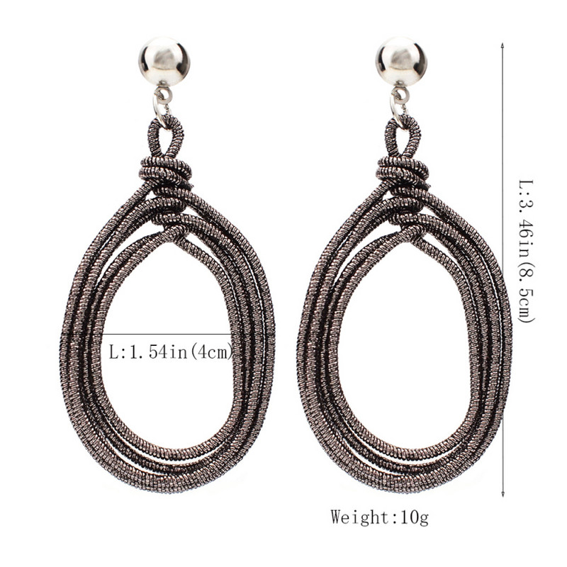 Paprastas metalinis spiralinis vandens lašelių auskaras moterims Bohemia Circular Statement Didelis auskaras Priedai Papuošalai Dovana UKEN