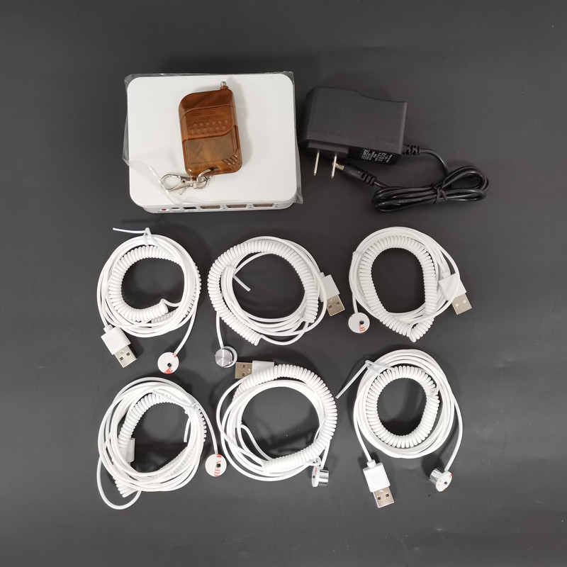 10 prievadų apsaugos nuo vagystės ekrano sistema mobiliosios mažmeninės parduotuvės apsaugos jutikliai, signalai, skirti „iPhone“ / „Huawei“ / „Samsung“ / „Vivo“ / „Oppo“