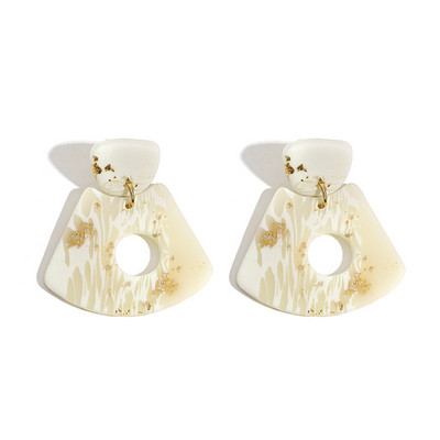 AENSOA Ръчно изработени обеци от полимерна глина с текстура от бял мрамор за жени Златен цвят Метални геометрични глинени обеци с капки Бижута 2022