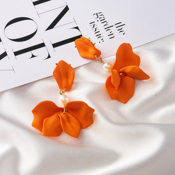 YAOLOGE Търговия на едро с перлени цветя, акрилни капкови обеци за жени Boho 2021 Trend New Party Gift Модни бижута Brinco pendientes