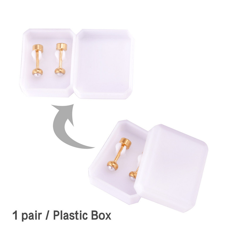 LUXUSTEEL Модерни обеци с имитация на перли за жени Неръждаема стомана, винтови обеци, геометрични сватбени бижута, подаръци