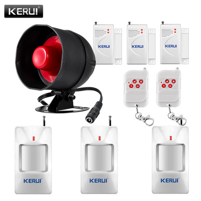 Kerui 110DB sarvsireen turvasignalisatsioonisüsteem 433MHz traadita kodukontori pood siseruumide välialalarmi sissemurdmise turvasüsteemi komplekt