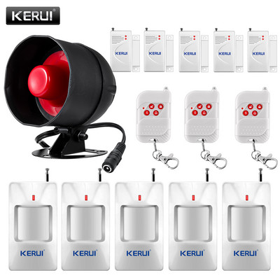 Kerui 110DB sarvsireen turvasignalisatsioonisüsteem 433MHz traadita kodukontori pood siseruumide välialalarmi sissemurdmise turvasüsteemi komplekt