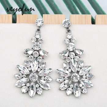 Veyofun Luxury Big Crystal Drop Earrings Wedding Dangle Earrings Κοσμήματα μόδας για γυναίκες Δώρο Χονδρική