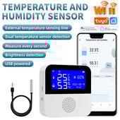 ANGUS Smart Home Wifi temperatūras mitruma sensors Home Assistant 2,9 collu LCD displejs atbalsta ārējo temperatūras sensoru līniju