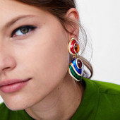 ZA Boho šarene naušnice od kristalne smole u obliku srca bez piercinga za žene Šarm Maxi Statement naušnice Štipaljke za uši Nakit