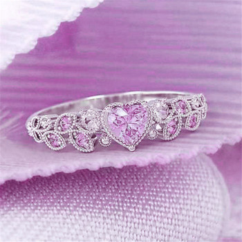 Κρυστάλλινα δαχτυλίδια ασημένια καρδιά για γυναίκες Κοσμήματα δαχτυλίδι Γυναικεία δαχτυλίδι υπόσχεσης γάμου Γυναικεία δαχτυλίδι αρραβώνων για πάρτι Γλυκό ζιργκόν