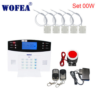 Afișaj LCD Wofea Sistem de alarmă GSM de reamintire vocală cu apelare automată și modificare prin SMS Seturi PIR și senzori de ușă cu fir