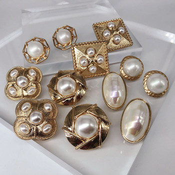 F.J4Z Модни обеци за дамска мода Големи зашеметяващи обеци с имитация на перли Geome Обеци с масивни изящни коледни подаръци