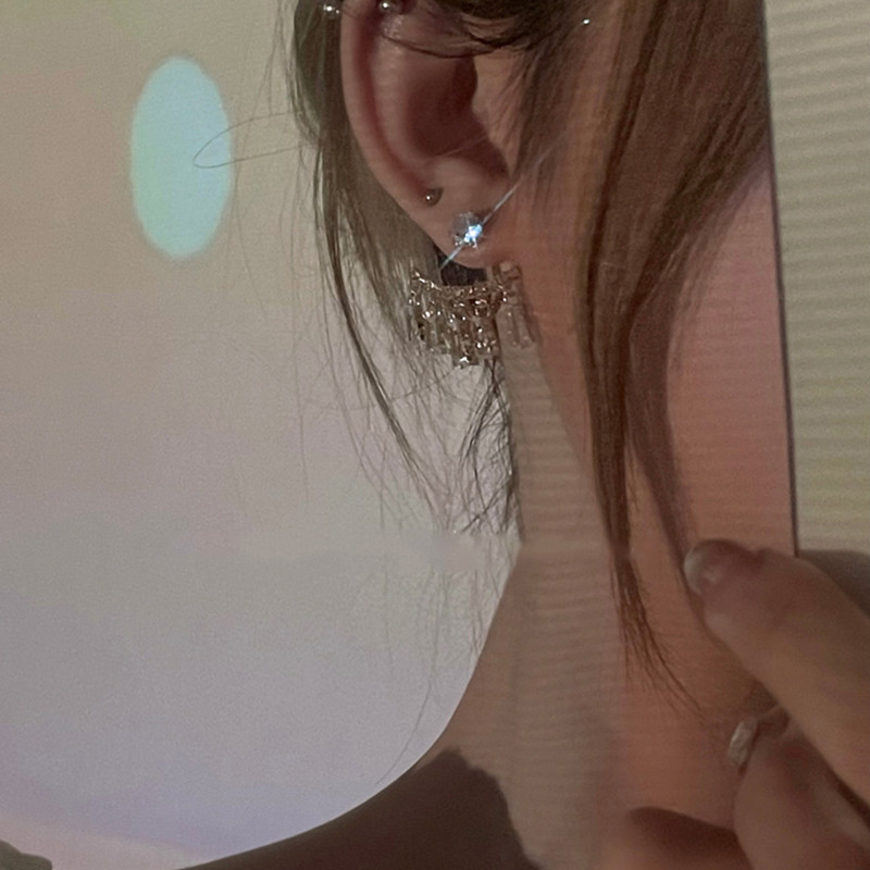 Pora išskirtinių prancūziškų tinginių prabangių cirkonio krištolinių auskarų korėjietiškiems papuošalams vakarėlio aksesuarams moterims