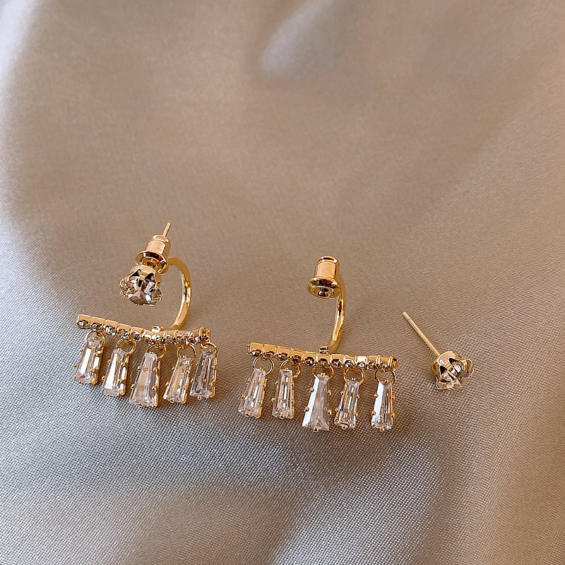 Pora išskirtinių prancūziškų tinginių prabangių cirkonio krištolinių auskarų korėjietiškiems papuošalams vakarėlio aksesuarams moterims