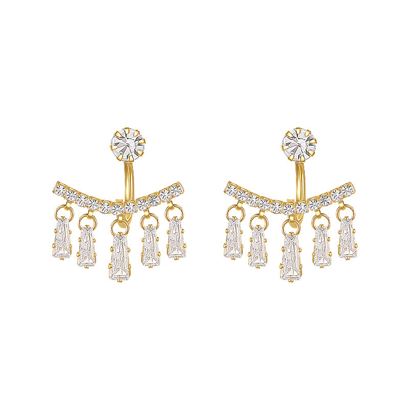 Pora išskirtinių prancūziškų tinginių prabangių cirkonio krištolinių auskarų korėjietiškiems papuošalams vakarėlio aksesuarams moterims