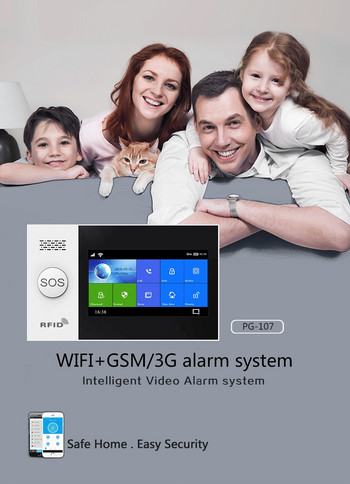 PG107 Σύστημα συναγερμού WiFi GSM 4G για οικιακή ασφάλεια με IP κάμερα αισθητήρα PIR Tuya Smar tLife App Control Υποστήριξη Google Alexa