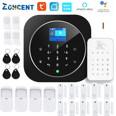 ZONCENT G12 WIFI GSM Σύστημα συναγερμού οικιακής ασφάλειας Tuya Smart Life Έλεγχος εφαρμογών με πληκτρολόγιο 433 Mhz Συμβατό με την Alexa Google