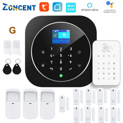 ZONCENT G12 WIFI GSM kućni sigurnosni alarmni sustav Tuya Smart Life Apps Control s 433mhz tipkovnicom Kompatibilan s Alexa Google