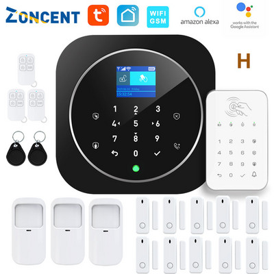 ZONCENT G12 WIFI GSM kućni sigurnosni alarmni sustav Tuya Smart Life Apps Control s 433mhz tipkovnicom Kompatibilan s Alexa Google