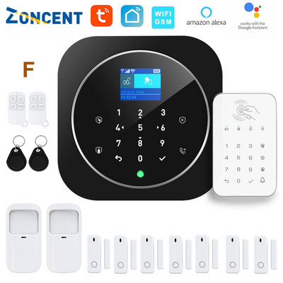 ZONCENT G12 WIFI GSM kućni sigurnosni alarmni sustav Tuya Smart Life Apps Control s 433mhz tipkovnicom Kompatibilan s Alexa Google
