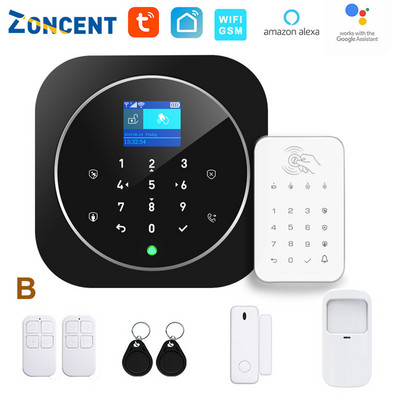 ZONCENT G12 WIFI GSM kućni sigurnosni alarmni sustav Tuya Smart Life Apps Control s 433mhz tipkovnicom Kompatibilan s Alexa Google