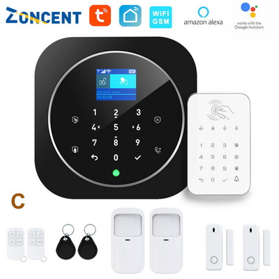 ZONCENT G12 WIFI GSM kućni sigurnosni alarmni sustav Tuya Smart Life Apps Control s 433mhz tipkovnicom Kompatibilan s Alexa Google