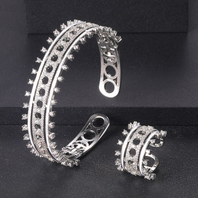 Janekelly2 vnt Vestuvių cirkonio papuošalų rinkiniai moterų vakarėliui, prabangūs Dubajaus Nigerijos krištoliniai vestuvių papuošalų rinkiniai