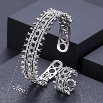 Janekelly2 vnt Vestuvių cirkonio papuošalų rinkiniai moterų vakarėliui, prabangūs Dubajaus Nigerijos krištoliniai vestuvių papuošalų rinkiniai