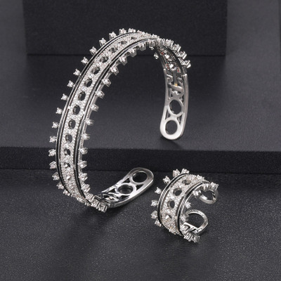 Janekelly2 vnt Vestuvių cirkonio papuošalų rinkiniai moterų vakarėliui, prabangūs Dubajaus Nigerijos krištoliniai vestuvių papuošalų rinkiniai