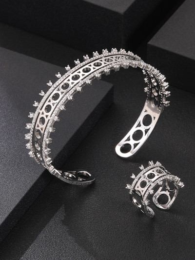 Janekelly2 vnt Vestuvių cirkonio papuošalų rinkiniai moterų vakarėliui, prabangūs Dubajaus Nigerijos krištoliniai vestuvių papuošalų rinkiniai