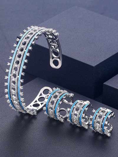 Janekelly2 vnt Vestuvių cirkonio papuošalų rinkiniai moterų vakarėliui, prabangūs Dubajaus Nigerijos krištoliniai vestuvių papuošalų rinkiniai