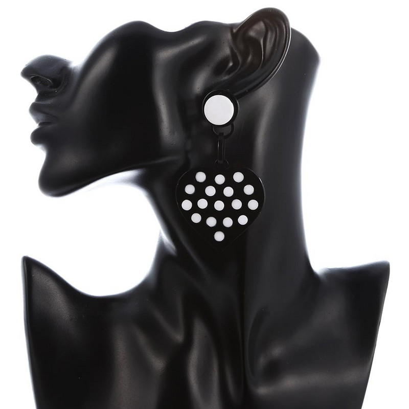 Fish Sheep Fashion, alb/negru, acrilic, pandantiv rotund, cercei lungi, cercei cu picătură geometrică, bijuterii pentru femei