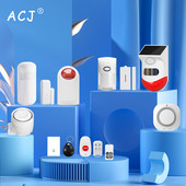 ACJ 433MHz Accesorii pentru sistem de alarmă antiefracție pentru casă Legătură fără fir Alarma de fum pentru ușă Detector de scurgeri magnetice/infraroșu/de apă