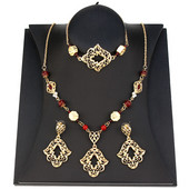 Sunspicems New Morocco Bride Jewelry Sets Women Drop Earring Chic Гривна Мъниста Колие Златен Цвят Арабски Мюсюлмански Бижута Подарък