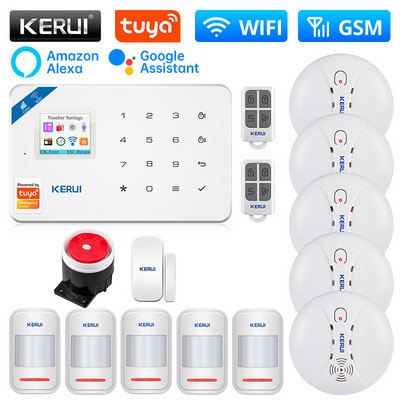 KERUI W181 Smart Home WIFI GSM Tuya Σύστημα συναγερμού ασφαλείας με αισθητήρα παραθύρου πόρτας Κιτ ανιχνευτή κίνησης διαρρηκτών ασφαλείας