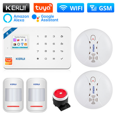 KERUI W181 Inteligentný domáci WIFI GSM bezpečnostný alarm Tuya so senzorom dverí a okien, bezpečnostným detektorom pohybu a vlámaním
