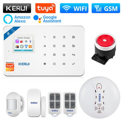 KERUI W181 Inteligentný domáci WIFI GSM bezpečnostný alarm Tuya so senzorom dverí a okien, bezpečnostným detektorom pohybu a vlámaním