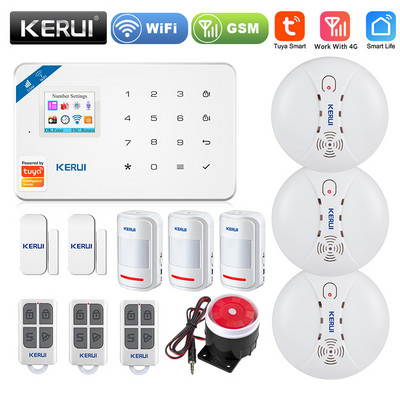 KERUI W181 Inteligentný domáci WIFI GSM bezpečnostný alarm Tuya so senzorom dverí a okien, bezpečnostným detektorom pohybu a vlámaním