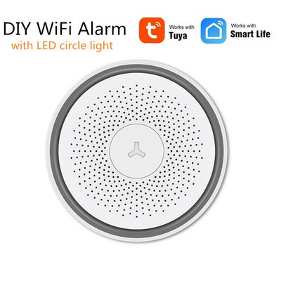 Tuya Alarm Alexa WiFi Smart DIY House Security Alarm with APP Google Home Hub Voice Control P2P LED Light IP Camera Monitoring
