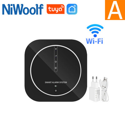 „Wi-Fi“ GSM namų signalizacijos sistema juoda įsilaužimo apsaugos signalizacijos priegloba „Tuya Smart APP Control“ suderinama „Alexa Google“
