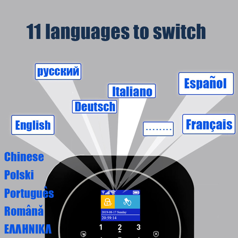„Wi-Fi“ GSM namų signalizacijos sistema juoda įsilaužimo apsaugos signalizacijos priegloba „Tuya Smart APP Control“ suderinama „Alexa Google“