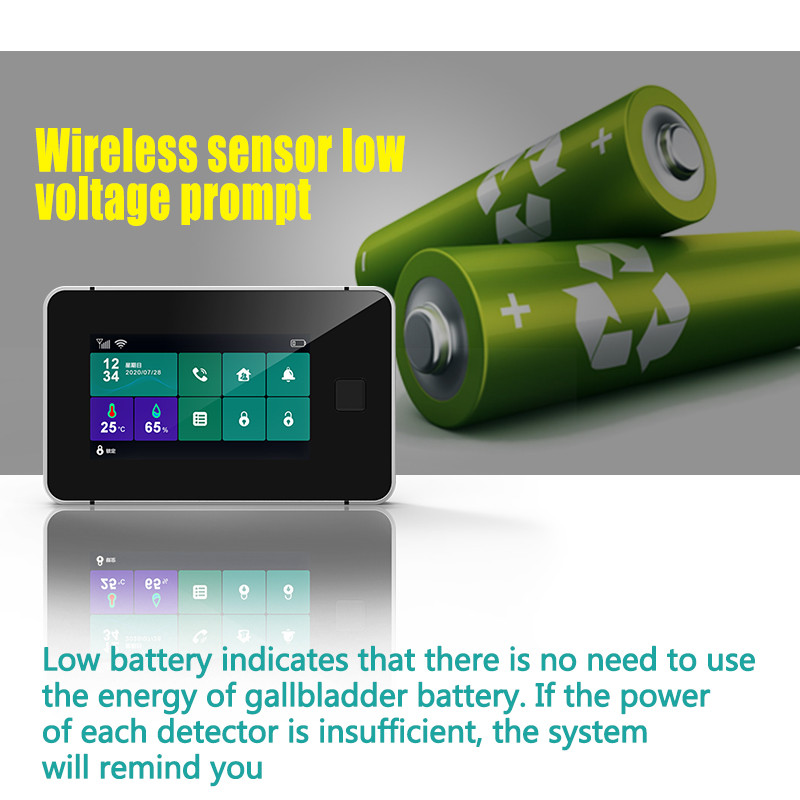 Tuya Wifi išmanioji signalizacijos sistema namų apsauga G60 4,3 colio spalvotas jutiklinis ekranas pirštų atspaudų belaidė saulės sirenos durų jutiklio sistema