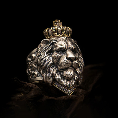 „Ruiyi“ sunkiojo metalo roko kvadrato raižinys „Liūto rašto“ žiedas vyrams repo hiphopo vakarėlis naktinio klubo „Figer Ring“ vyriškas bendras žiedas, dovana