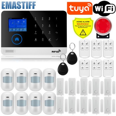 W2B namų apsaugos signalizacijos sistema Wifi GSM signalizacija domofono nuotolinio valdymo pultas automatinis rinkimas 433MHz detektoriai IOS Android Tuya APP valdymas