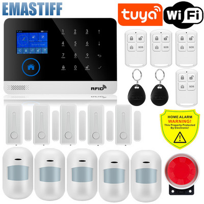 W2B namų apsaugos signalizacijos sistema Wifi GSM signalizacija domofono nuotolinio valdymo pultas automatinis rinkimas 433MHz detektoriai IOS Android Tuya APP valdymas