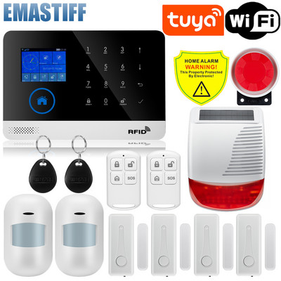 W2B namų apsaugos signalizacijos sistema Wifi GSM signalizacija domofono nuotolinio valdymo pultas automatinis rinkimas 433MHz detektoriai IOS Android Tuya APP valdymas