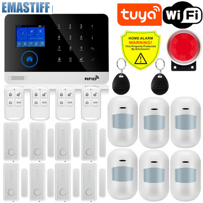 W2B namų apsaugos signalizacijos sistema Wifi GSM signalizacija domofono nuotolinio valdymo pultas automatinis rinkimas 433MHz detektoriai IOS Android Tuya APP valdymas