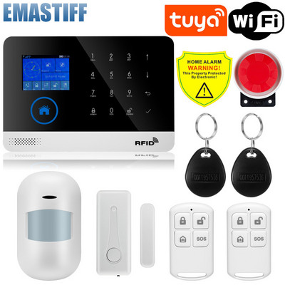 W2B namų apsaugos signalizacijos sistema Wifi GSM signalizacija domofono nuotolinio valdymo pultas automatinis rinkimas 433MHz detektoriai IOS Android Tuya APP valdymas