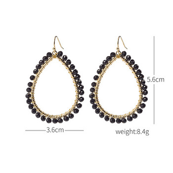 Wgoud Bohemian Handmade Bead Round Teardrop Drop Earring for Women Femme Fashion Glass Bead Woven Geometric Vingle Earring Gift