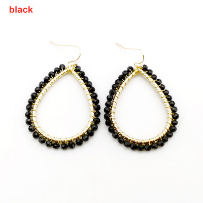 „Wgoud Bohemian“ rankų darbo karoliukai, apvalūs, ašariniai lašai, auskarai moterims „Femme Fashion“ stiklo karoliukai, austi geometriniai kabantys auskarai, dovana