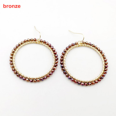 „Wgoud Bohemian“ rankų darbo karoliukai, apvalūs, ašariniai lašai, auskarai moterims „Femme Fashion“ stiklo karoliukai, austi geometriniai kabantys auskarai, dovana