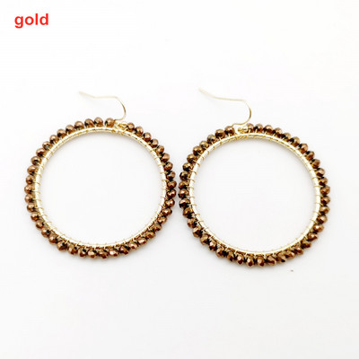 „Wgoud Bohemian“ rankų darbo karoliukai, apvalūs, ašariniai lašai, auskarai moterims „Femme Fashion“ stiklo karoliukai, austi geometriniai kabantys auskarai, dovana