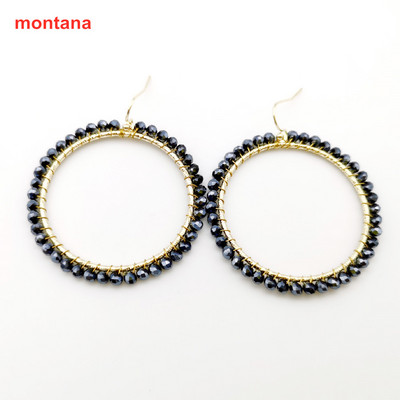 „Wgoud Bohemian“ rankų darbo karoliukai, apvalūs, ašariniai lašai, auskarai moterims „Femme Fashion“ stiklo karoliukai, austi geometriniai kabantys auskarai, dovana